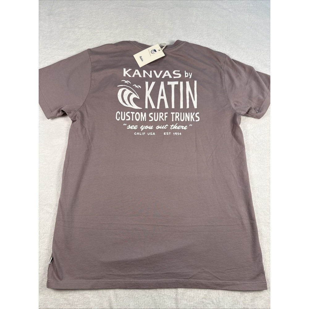Katin Men's Surf Double-Sided Graphic Logo T-Shirt Purple Organic Cotton M